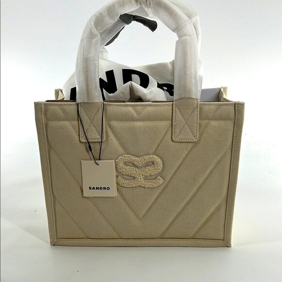 Sandro Kabash Quilted Tote Bag - Ecru - New with tags $320 MSRP - Picture 2 of 8